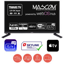 MASCOM TV MC22TFW10, WebOS, DVB-T2/S2, WIFI, 12V DC Travel TV  - 1