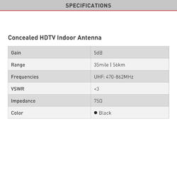 Barkan HA35, DVB-T2 antena, UHF, pokojová, 5dB / 755Ω  - 3
