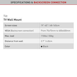 Barkan E310+  Naklápěcí do 400x400mm, pro TV 19&quot;-65&quot; (48-165cm), do 50kg  - 7